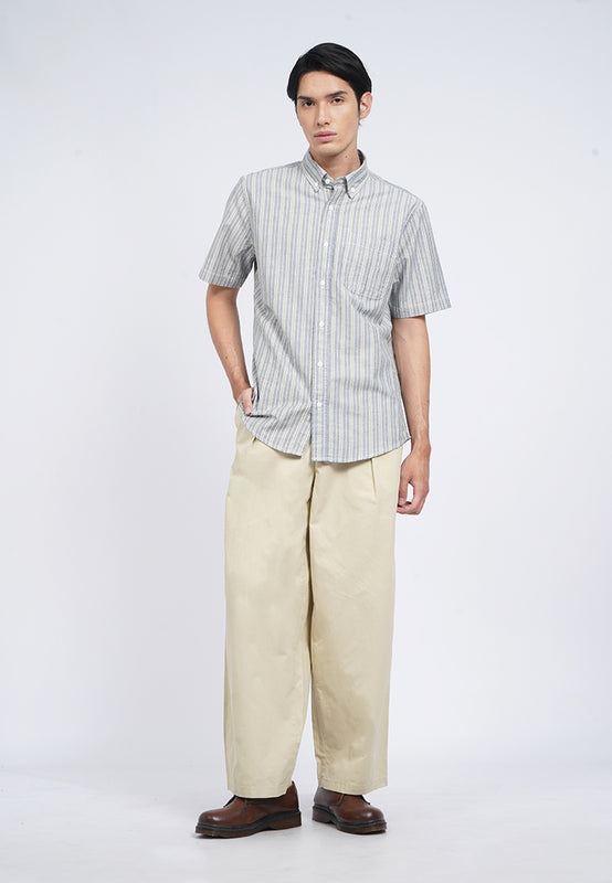 Short Sleeve Oxford Stripe Shirt