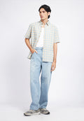 Printed Shirt Sleeve Seersucker Shirt