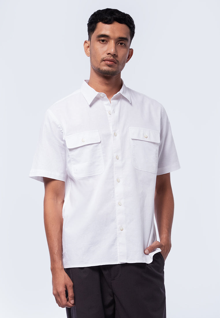 Short Sleeve Shirt with Flap Pocket