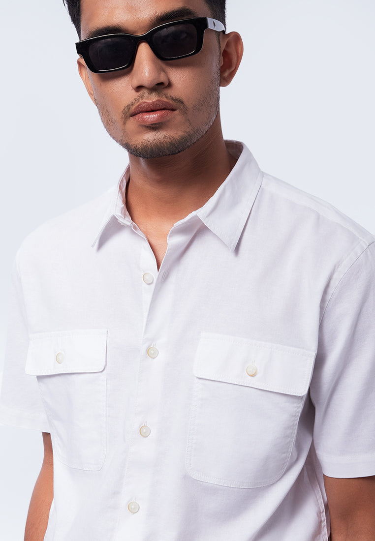 Short Sleeve Shirt with Flap Pocket