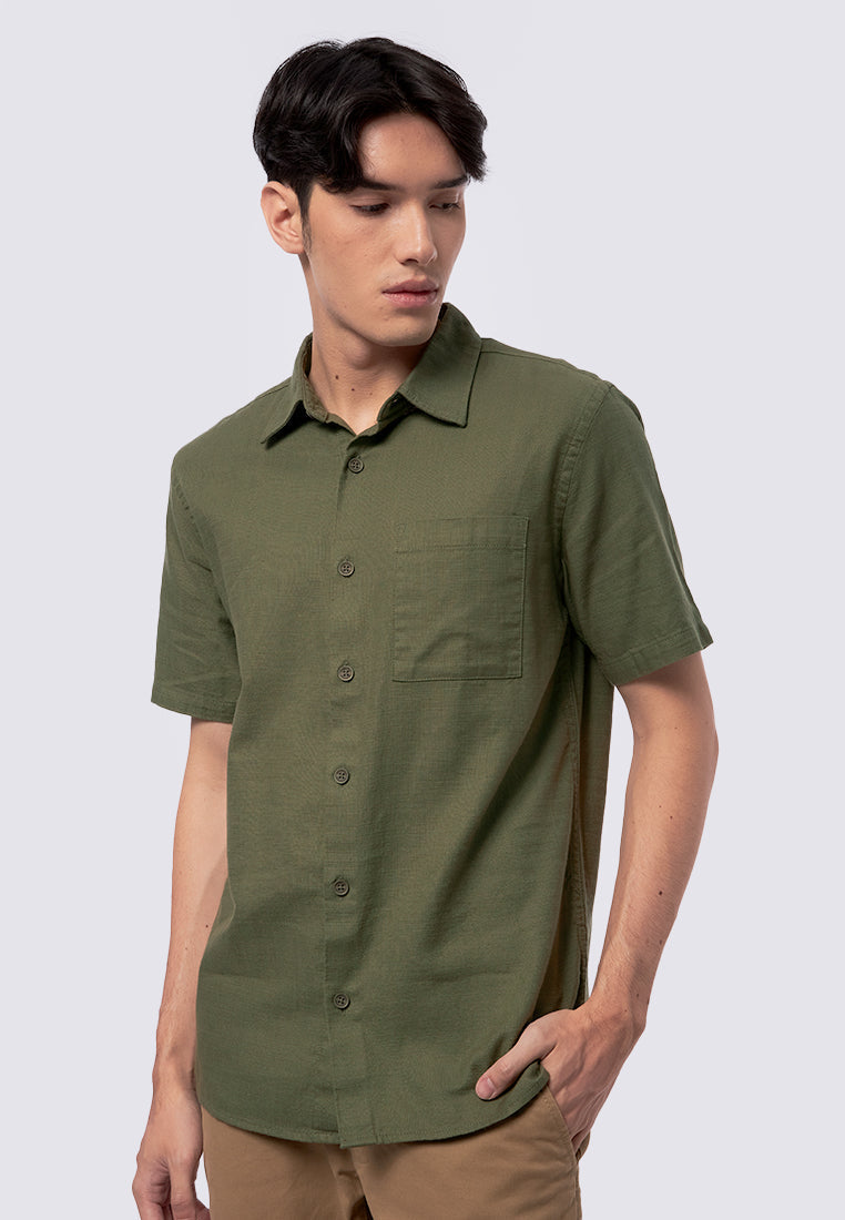 Regular Fit Short Sleeve Slub Shirt