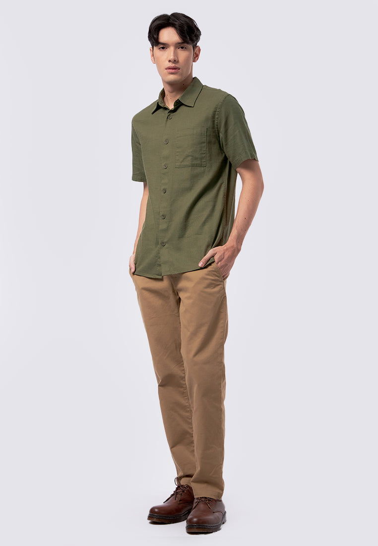 Regular Fit Short Sleeve Slub Shirt