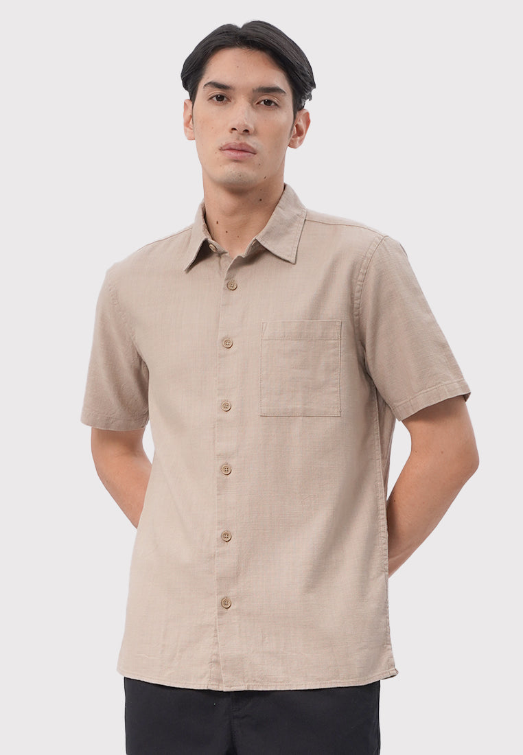 Regular Fit Short Sleeve Shirt Taupe