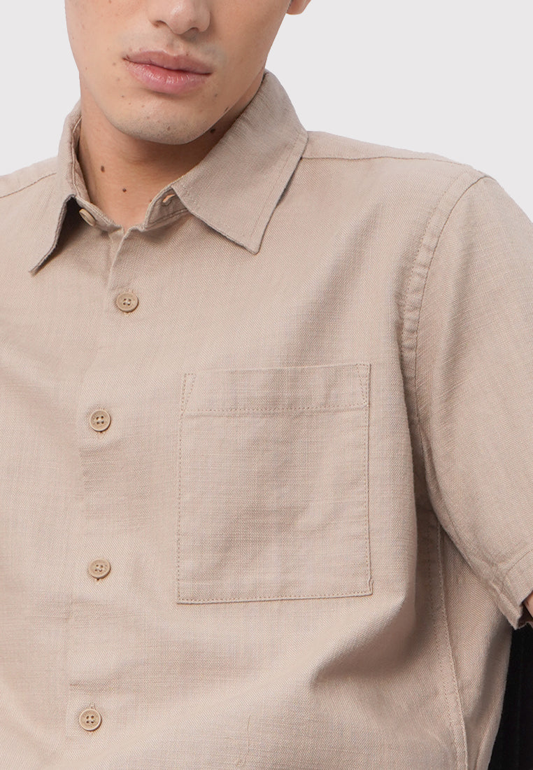 Regular Fit Short Sleeve Shirt Taupe
