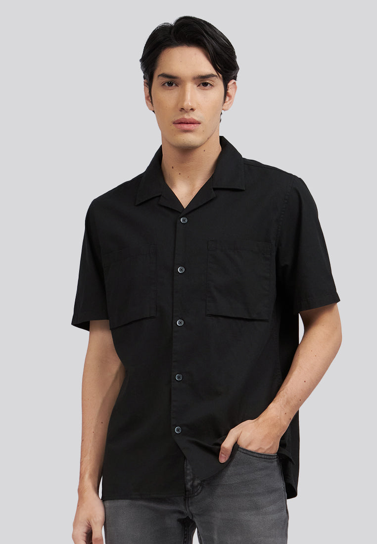 Double Pocket Resort Shirt Black