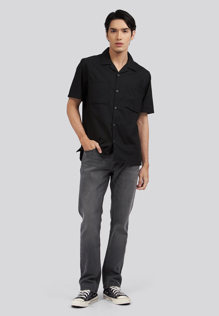Double Pocket Resort Shirt Black
