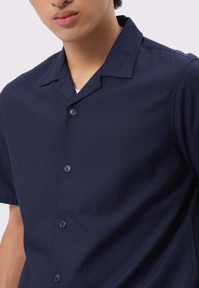 Relaxed Fit Short Sleeve Resort Shirt Navy