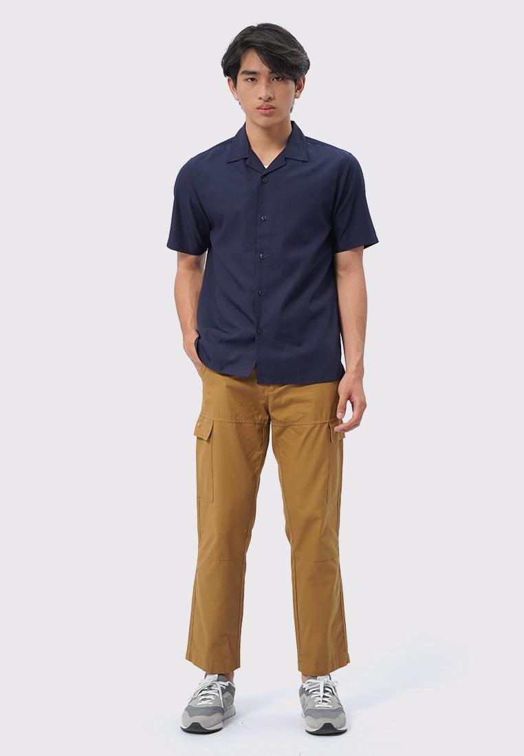 Relaxed Fit Short Sleeve Resort Shirt Navy