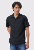 Relaxed Fit Short Sleeve Resort Shirt Black
