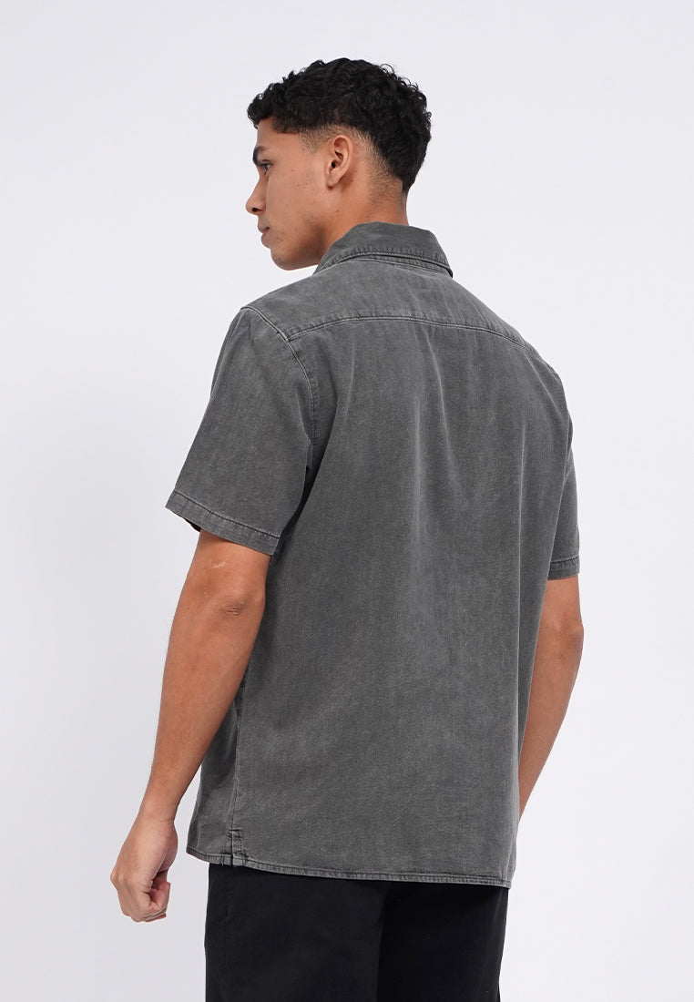 Short Sleeve Garment Dyed Shirt