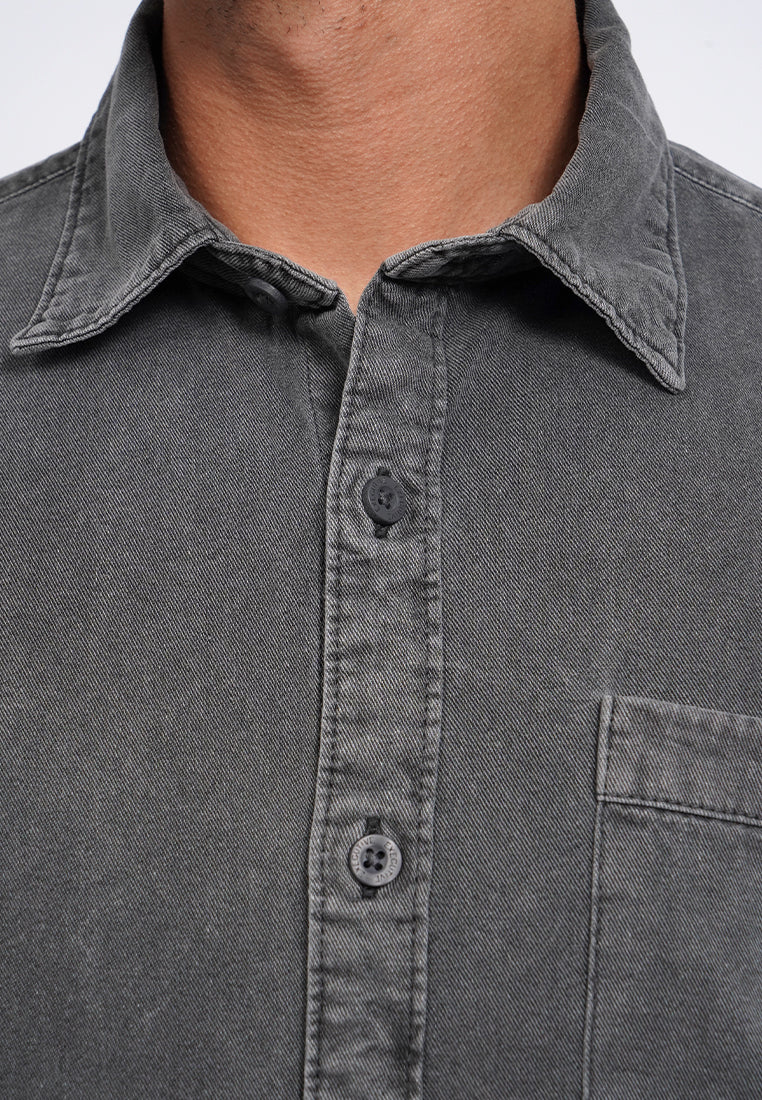 Short Sleeve Garment Dyed Shirt