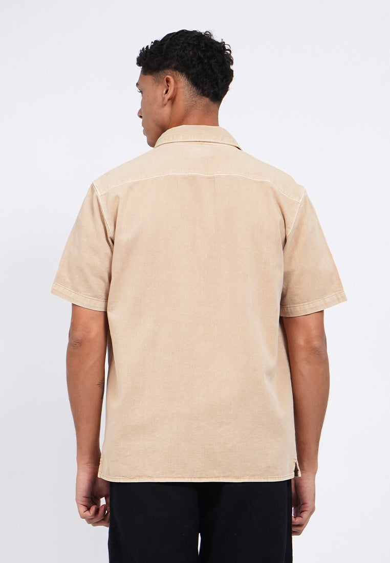 Short Sleeve Garment Dyed Shirt