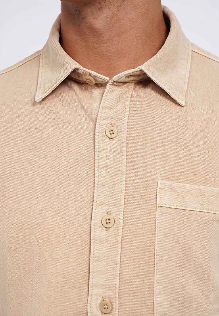 Short Sleeve Garment Dyed Shirt
