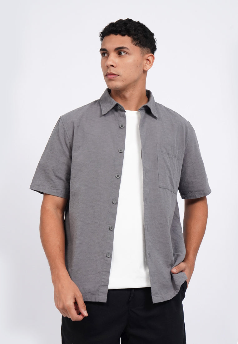 Short Sleeve Textured Shirt