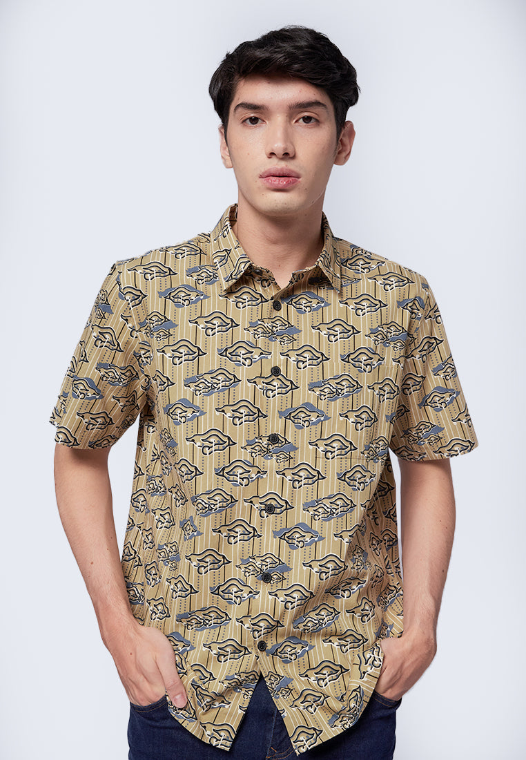 Regular Fit Short Sleeve Batik Shirt