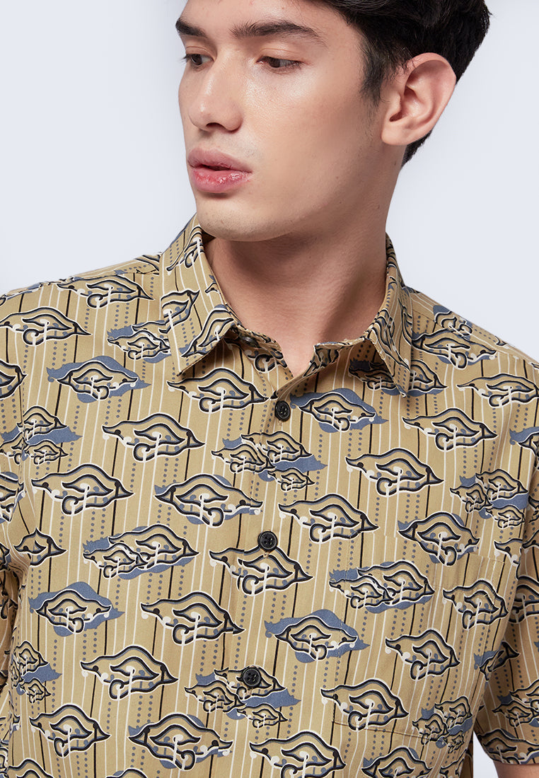 Regular Fit Short Sleeve Batik Shirt