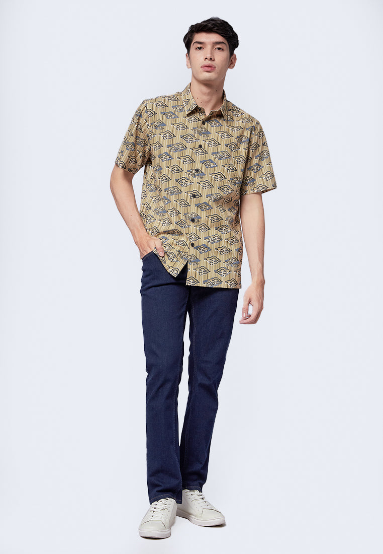 Regular Fit Short Sleeve Batik Shirt