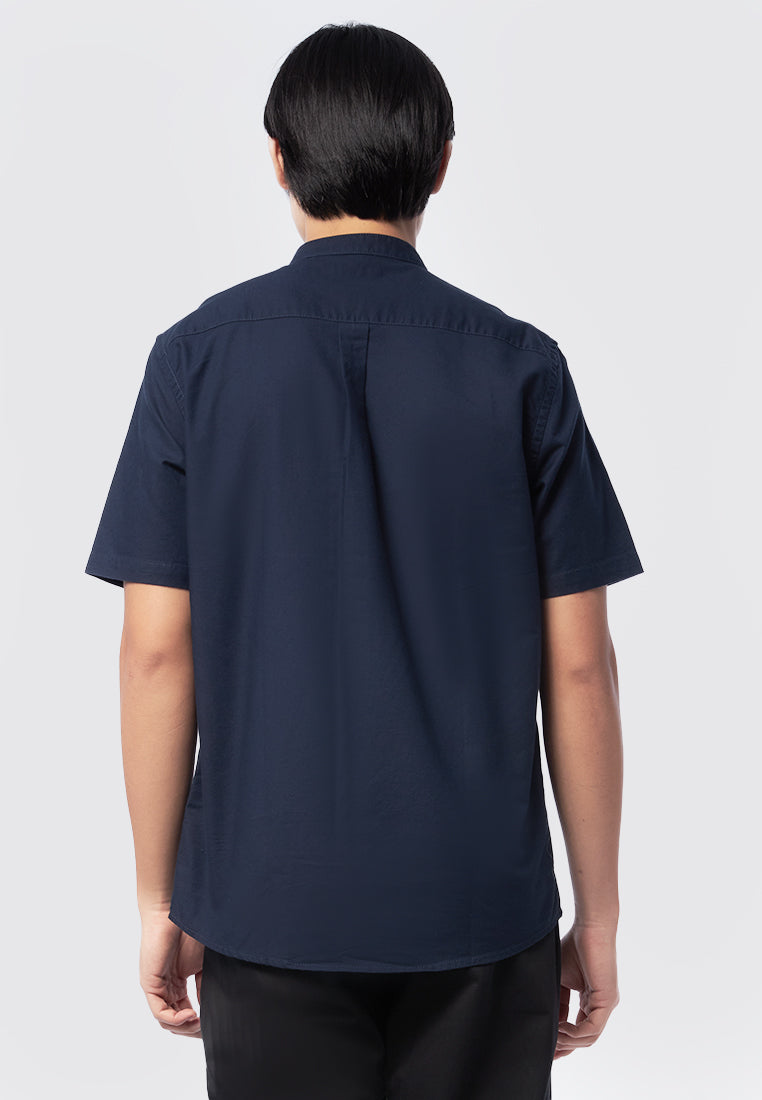 Stand Up Collar Short Sleeve Shirt