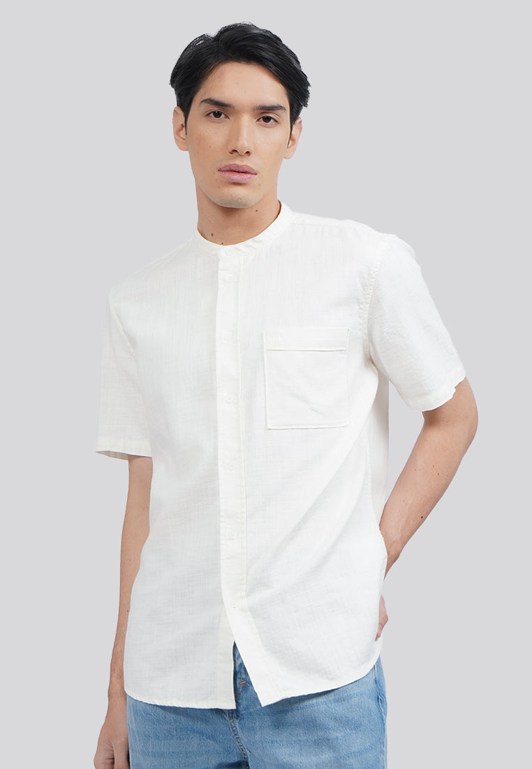 Linen Blend Short Sleeve Koko Shirt Ecru