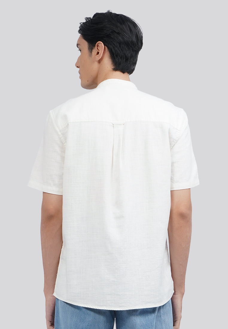 Linen Blend Short Sleeve Koko Shirt Ecru