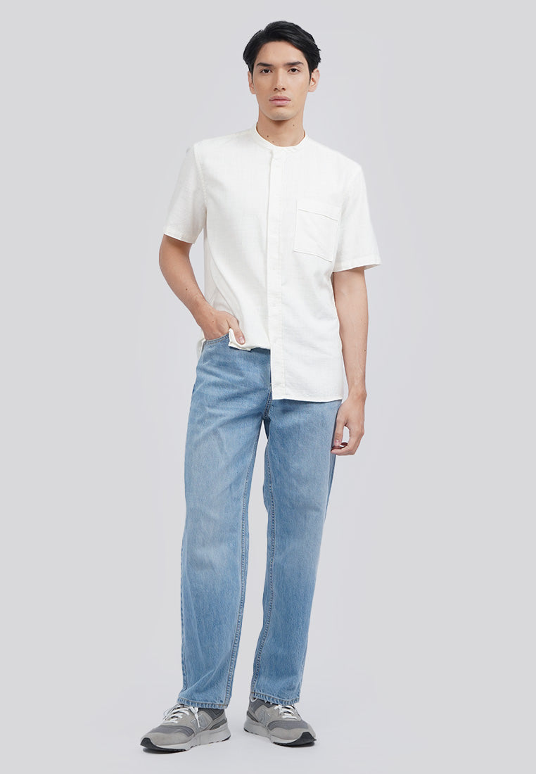 Linen Blend Short Sleeve Koko Shirt Ecru