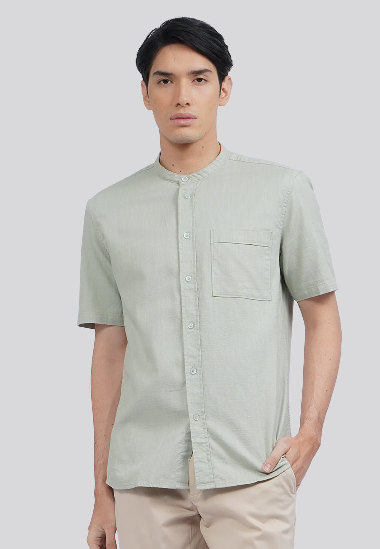 Linen Blend Short Sleeve Koko Shirt Sage