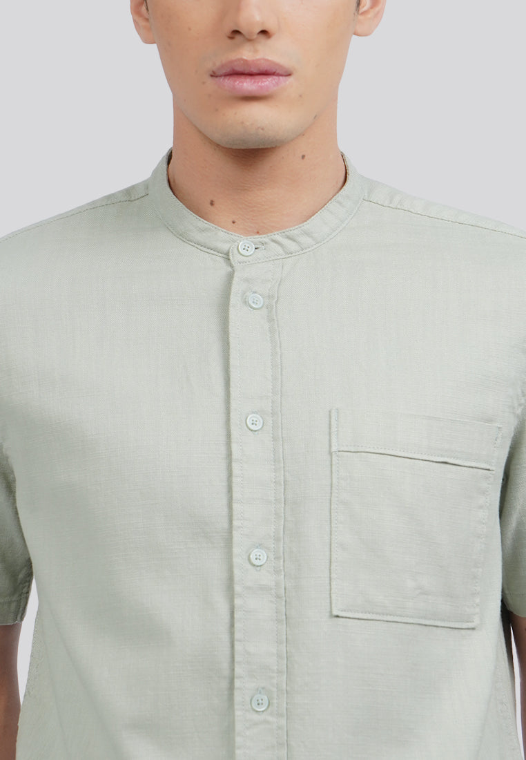 Linen Blend Short Sleeve Koko Shirt Sage