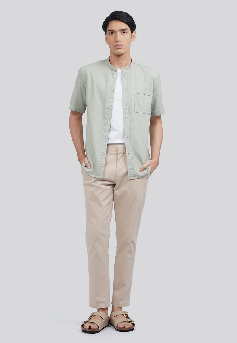 Linen Blend Short Sleeve Koko Shirt Sage