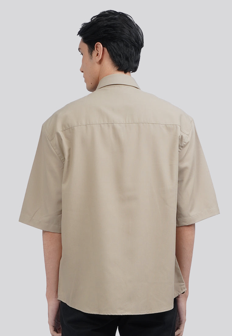 Relaxed Fit Short Sleeve Shirt Taupe