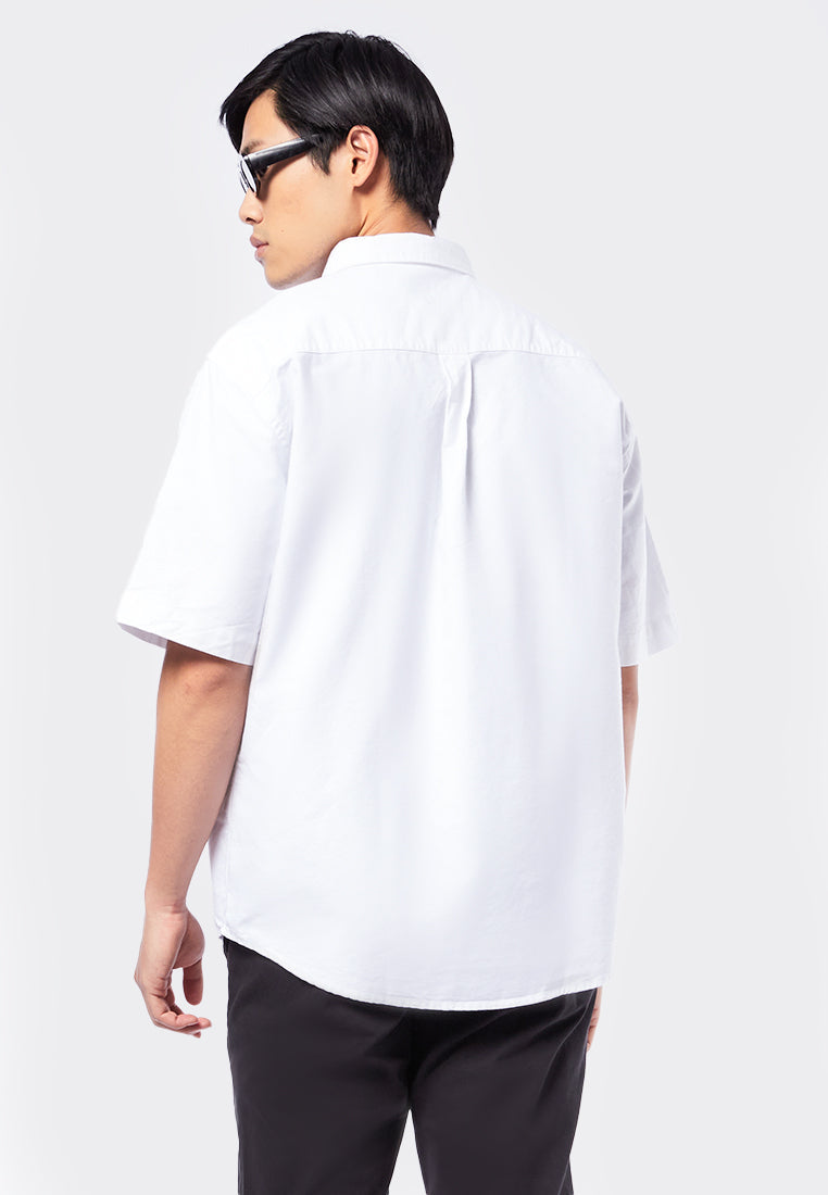 Relaxed Fit Short Sleeve Shirt White