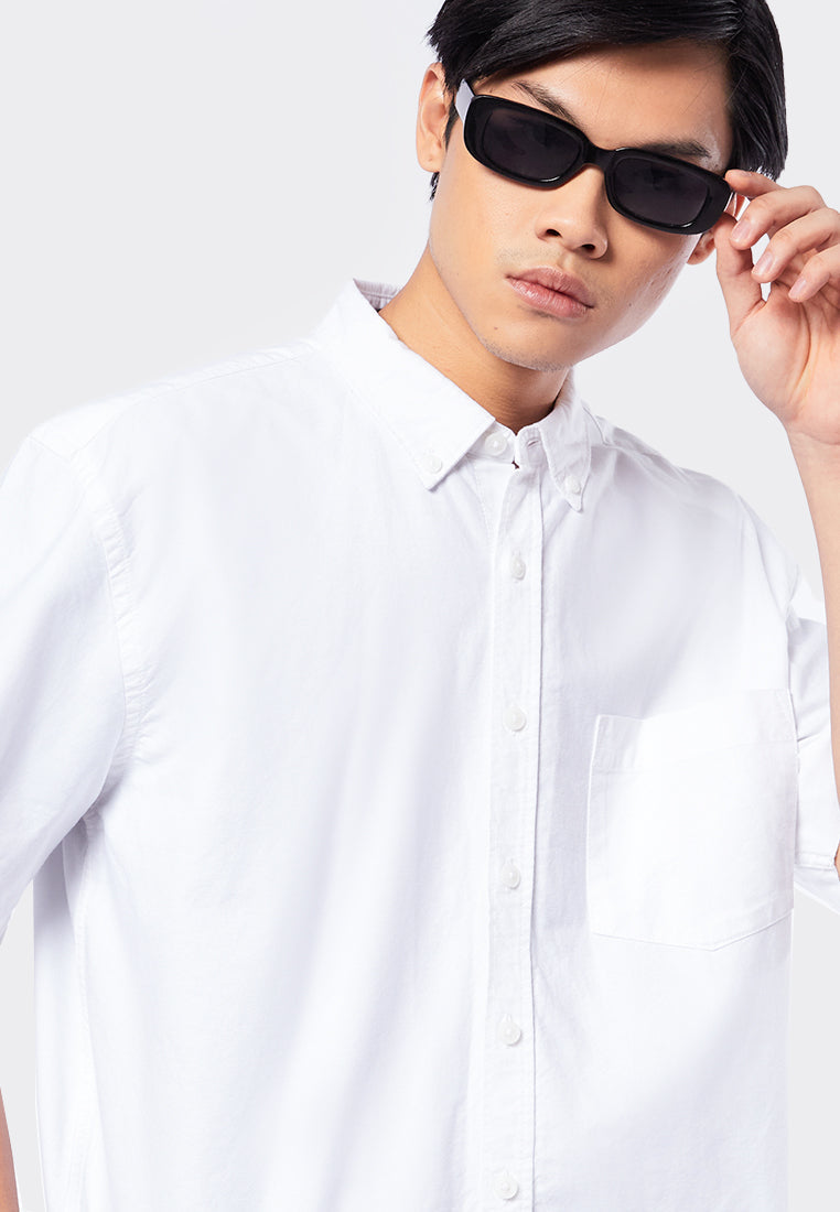 Relaxed Fit Short Sleeve Shirt White