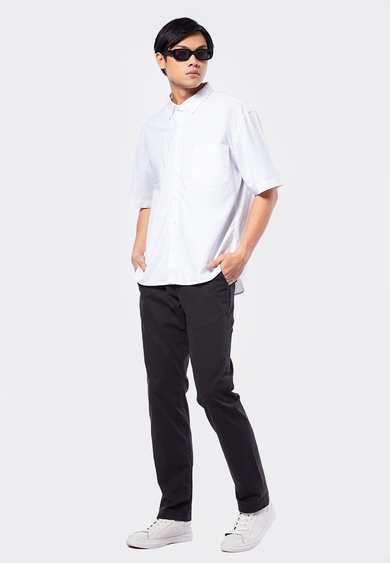Relaxed Fit Short Sleeve Shirt White