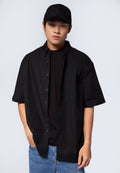 Relaxed Fit Short Sleeve Oxford Shirt Black