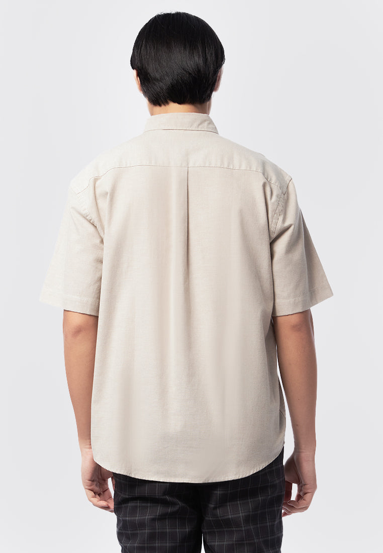 Taupe Relaxed Fit Short Sleeve Shirt