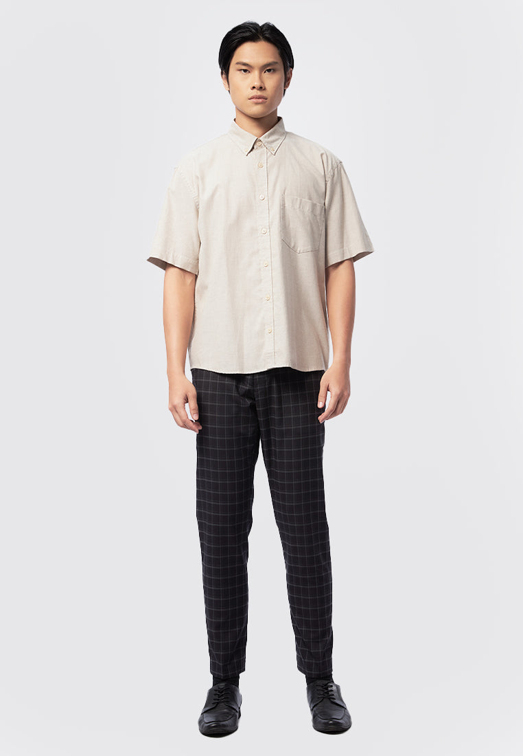 Taupe Relaxed Fit Short Sleeve Shirt