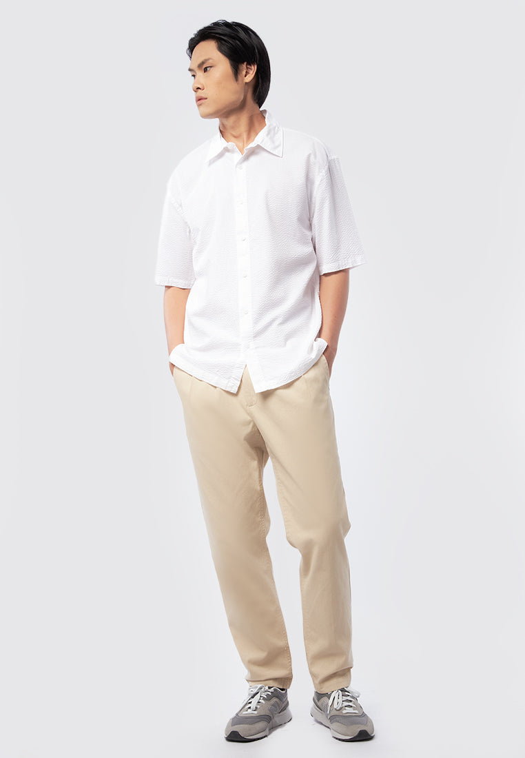 Relaxed Fit Short Sleeve Textured Shirt