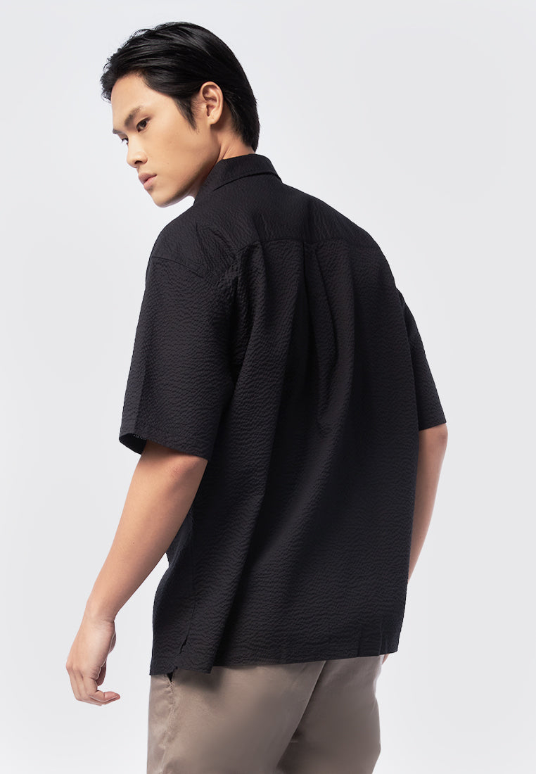 Relaxed Fit Short Sleeve Textured Shirt