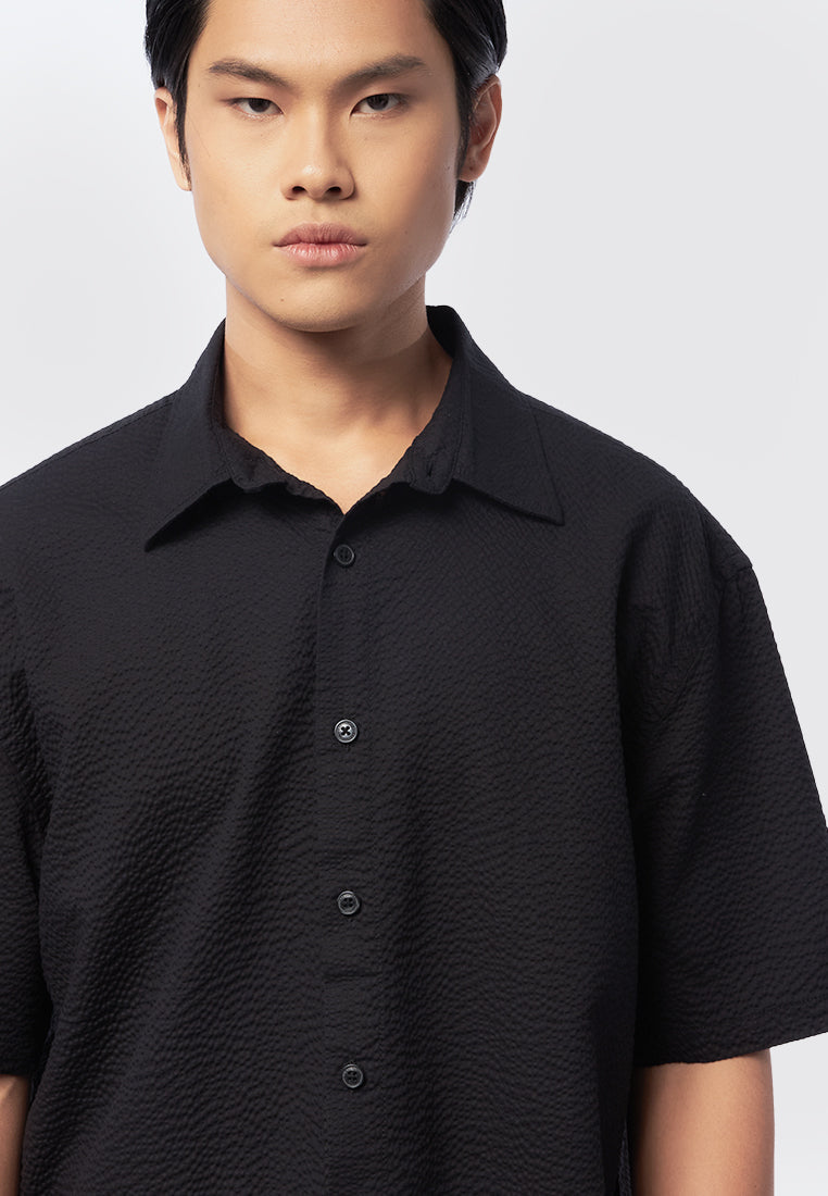 Relaxed Fit Short Sleeve Textured Shirt