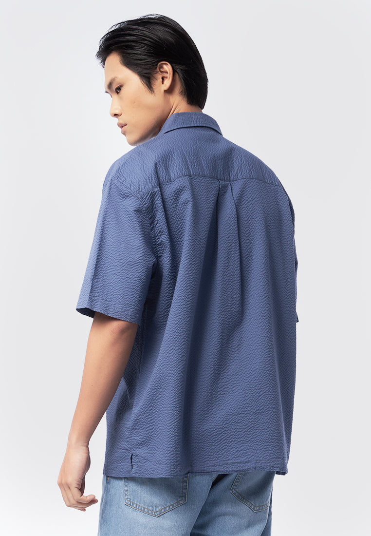 Relaxed Fit Short Sleeve Textured Shirt