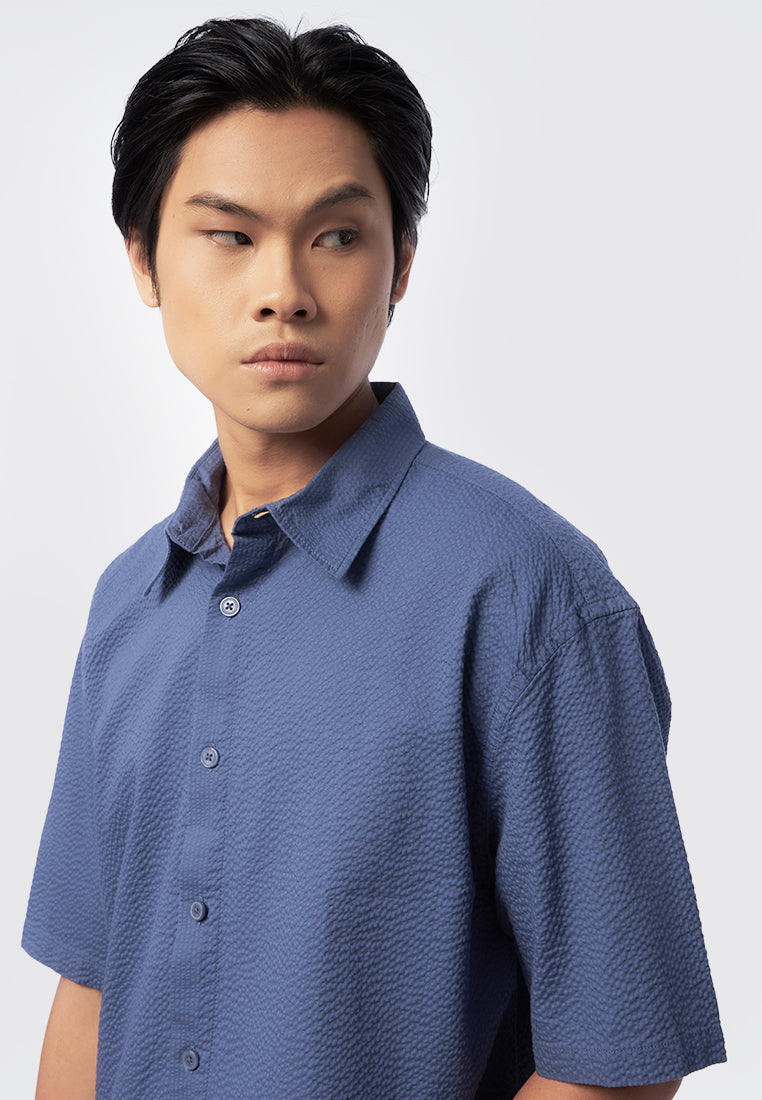 Relaxed Fit Short Sleeve Textured Shirt