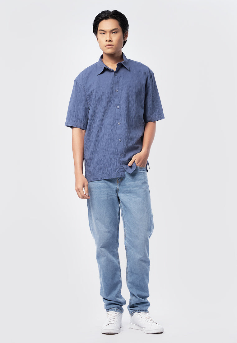 Relaxed Fit Short Sleeve Textured Shirt