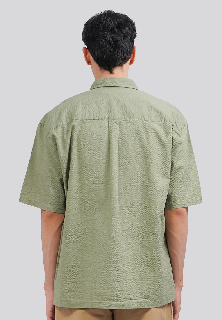 Seersucker Short Sleeve Shirt Sage
