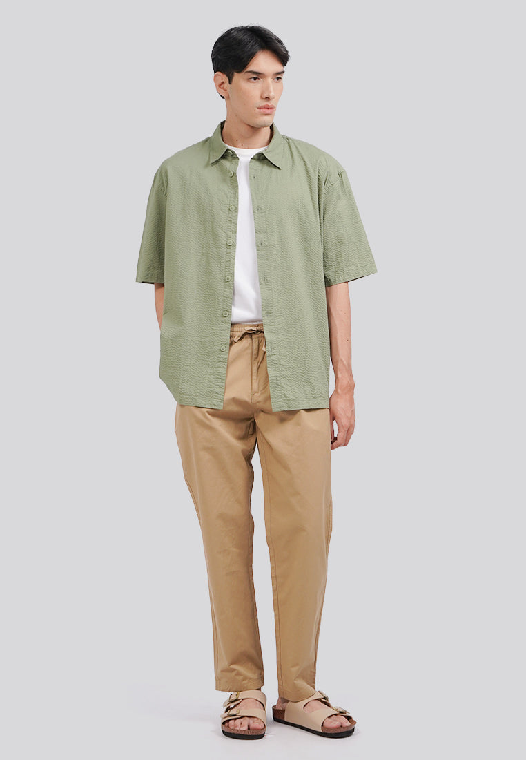 Seersucker Short Sleeve Shirt Sage