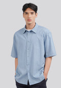 Seersucker Short Sleeve Shirt Ice Blue