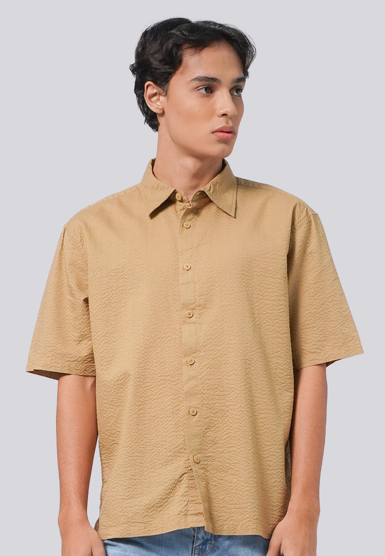 Relaxed Fit Short Sleeve Seersucker Shirt