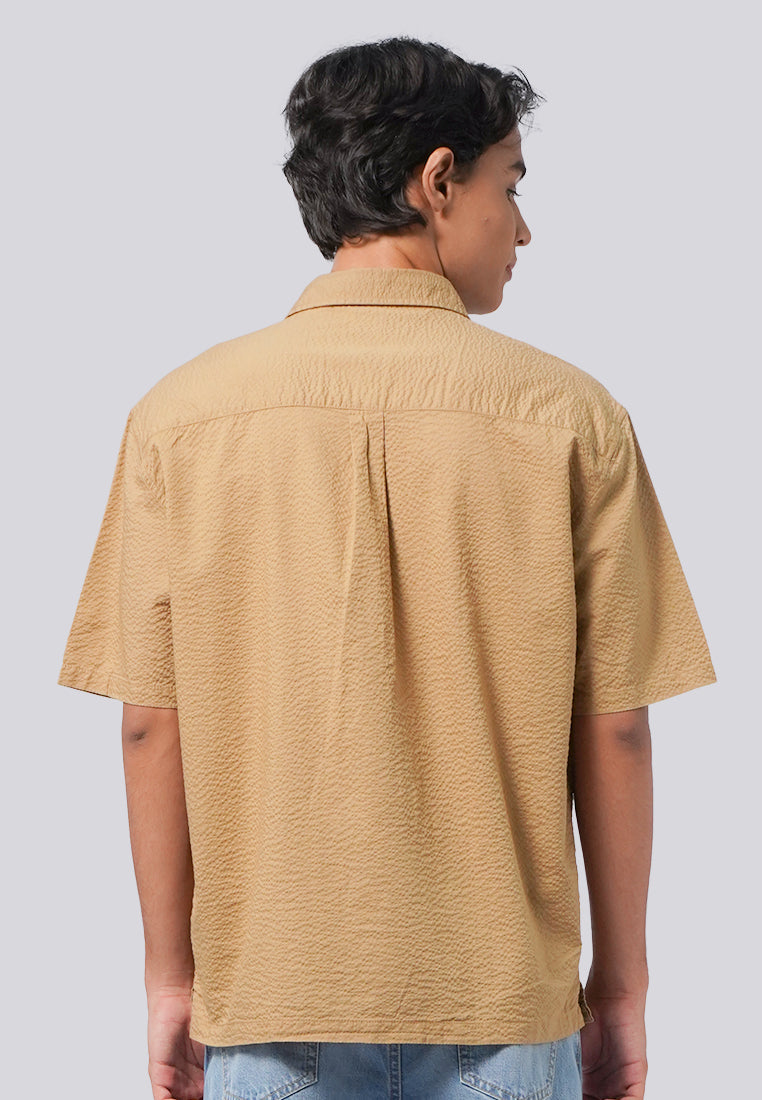 Relaxed Fit Short Sleeve Seersucker Shirt