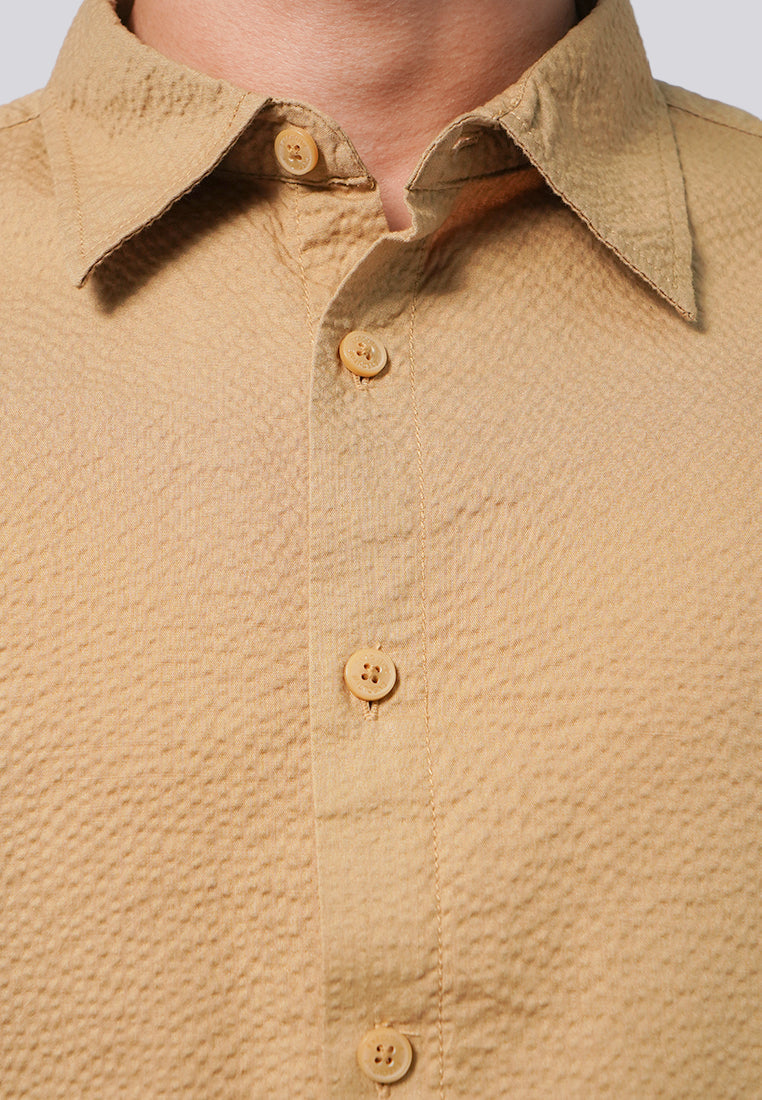 Relaxed Fit Short Sleeve Seersucker Shirt