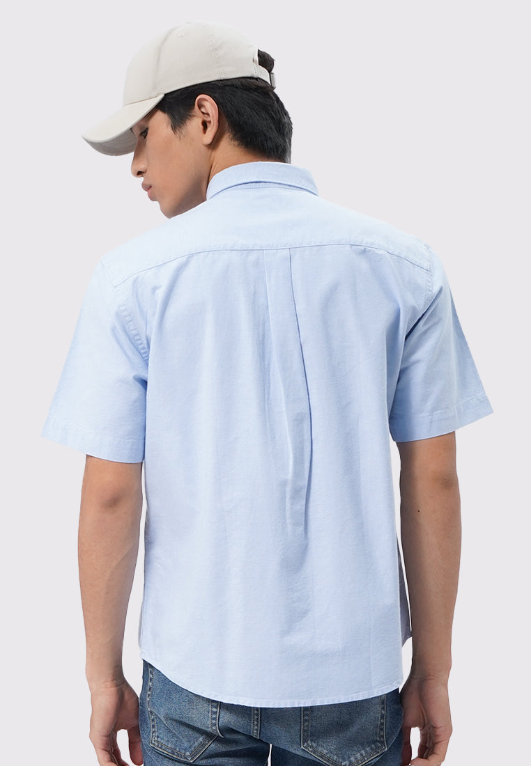 Regular Fit Short Sleeve Oxford Shirt Lt.Blue