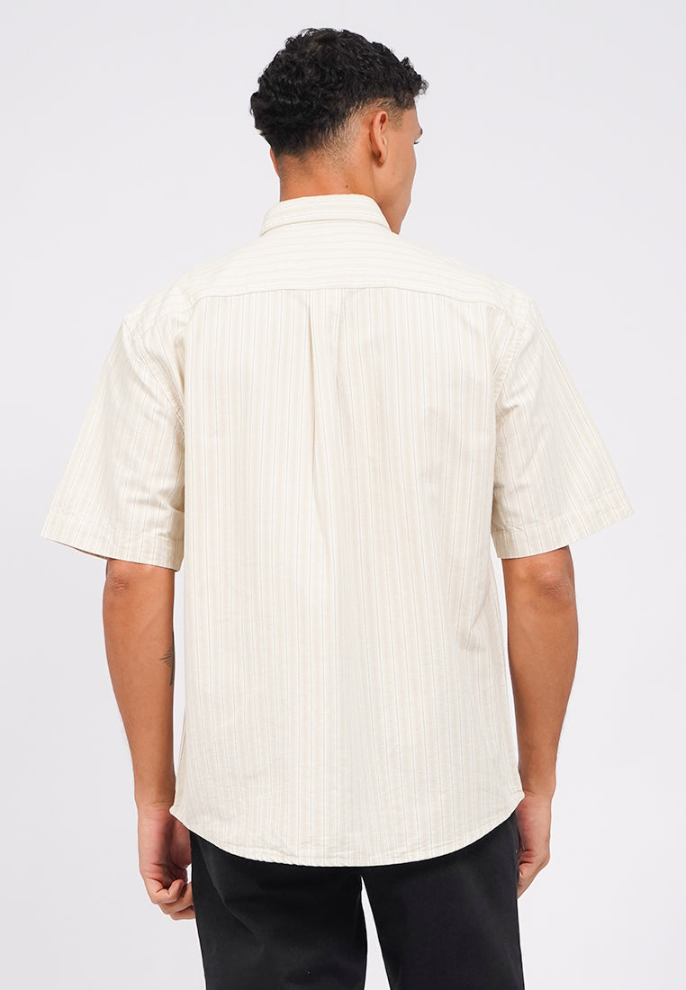 Short Sleeve Oxford Stripes Shirt