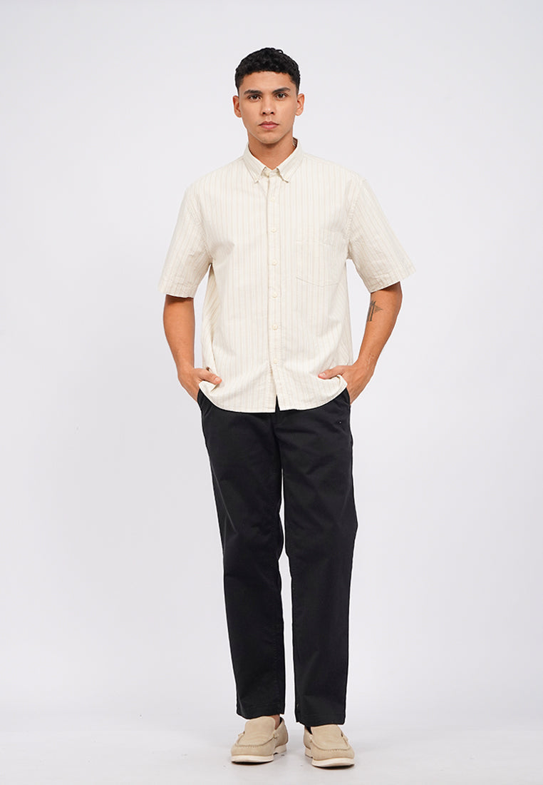 Short Sleeve Oxford Stripes Shirt